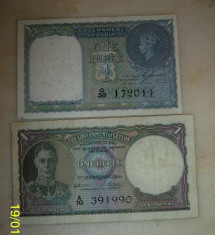 O rupie India 1940 si o rupie Ceylon 1941 foto