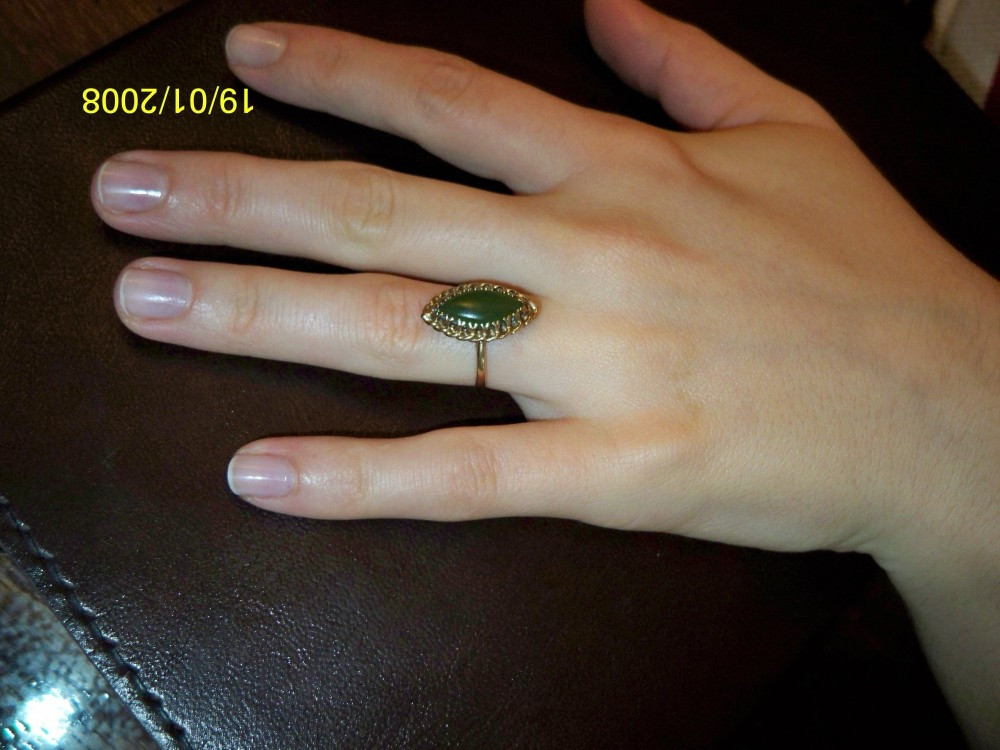 Inel de aur cu jad natural | Okazii.ro