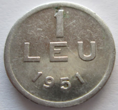 (21) ROMANIA 1 LEU 1951 ALUMINIU foto