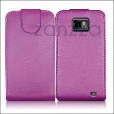 Husa Samsung Galaxy S2 i9100 Flip piele ECO mov foto