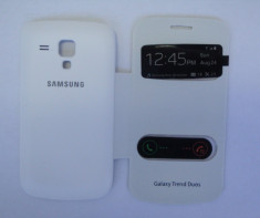 Husa Samsung Galaxy S Duos S7562 Flip Cover S-View ALB !!! Livrare Gratuita !!! foto