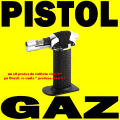 PISTOL pe GAZ pentru FLAMBAT Aparat Lipit Caramelizat Cositorit Sudat Portabil Topire cu Aprindere de bucatarie foto