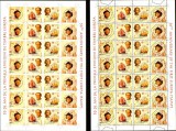 SD Romania 2005 LP1691+1691a-50 ani EUROPA-CEPT, dant.si ned., coli 7 serii, MNH, Nestampilat