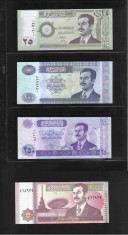 [ Y ] - Irak Iraq set complet 25, 200, 250, 10000 dinars 2001 ~ 2002 UNC P86~89 foto