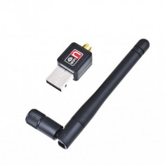 Placa adaptor de retea Mini USB 150M 150Mbps Wireless cu Antena LAN Adapter 802.11b/n/g WiFi w/ 2dBi Antenna foto