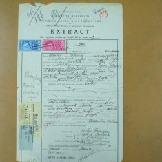 Extract act nastere Primaria sectorului 1 central Bucuresti 1919 + bilete primaria Bucuresti