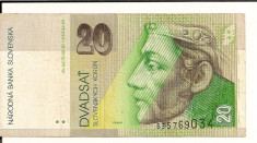LL bancnota Slovenia 20 korun 2004 foto