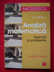 Analiza Matematica - Culegere de Exercitii si Probleme pentru clasa a XII -a a 12-a Ed. Niculescu Stare perfecta foto