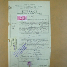 Extract Primaria Bucuresti Plasa Baneasa Ilfov 1920 Act nastere