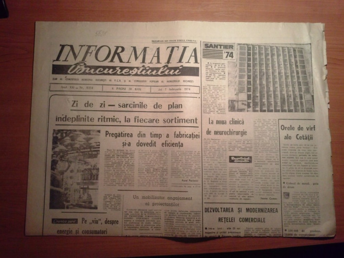 ziarul informatia bucurestiului 7 februarie 1974