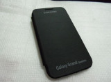 Husa Samsung Grand Quattro side flip inscriptionata, Negru, Alt model telefon Samsung, Cu clapeta