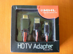 Cablu Micro USB MHL la HDMI, 2m foto