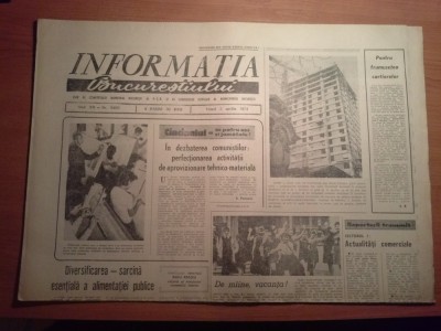 ziarul informatia bucurestiului 5 aprilie 1974 foto