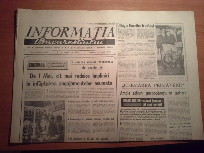 ziarul informatia bucurestiului 10 aprilie 1974