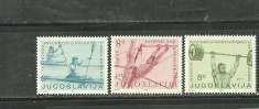 IUGOSLAVIA 1982 - HALTERE, GIMNASTICA SI CAIAC, serie nestampilata KJ238 foto
