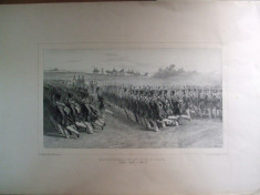 Gravura infanteria valaha A. Raffet Infanterie Valaque defilant Paris 1839 foto