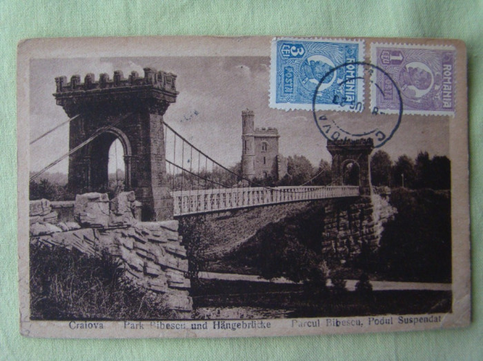 CRAIOVA - Parcul Bibescu si Podul Suspendat - 1923