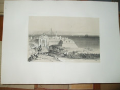 Gravura Constanta Dobrogea Louis Hector de Bearn 1839 amintiri din Turcia foto