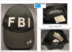 Sapca neagra logo FBI brodata in relief baseball cap Federal Bureau of Investigation foto