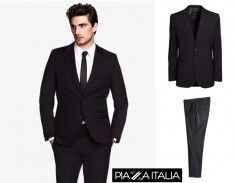 PIAZZA ITALIA MAN COSTUM Negru SPRING 2014, REGULAR FIT, 2 nasturi, SUPER PRET!. Marime 52 (aprox XL) OUTLET ARAD. Produse NOI originale REDUSE! foto