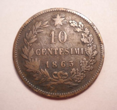 Italia 10 centesimi 1863 foto
