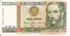 LL bancnota Peru 1000 intis 1988 UNC foto