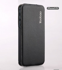 Husa Toc Flip Case Slim Apple iPhone 5 5S Black by Yoobao Originala foto