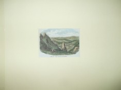 O vedere din Carpati 1855 gravura color une vue dans les Carpathes foto