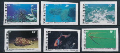 1981 - WALLIS ET FUTUNA - MARINE FAUNA - IMPERFORATED -MICHEL 391-395 foto