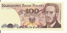 LL bancnota Polonia 100 zlot 1986 UNC foto