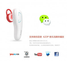 Casca Bluetooth Apple iPhone Samsung HTC Nokia Yoobao White YBL-102 foto