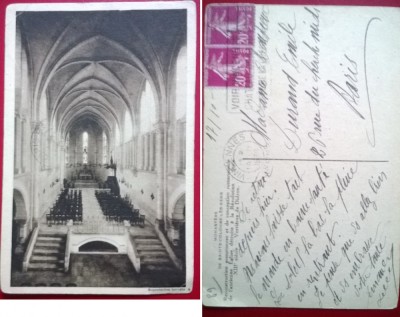 Vedere Monastere de Sainte-Colombe-Les Sens circulata 1930 Franta foto