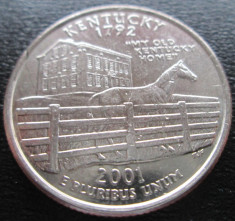 (57) SUA USA QUARTER DOLLAR 2001 KENTUCKY MONETARIA DENVER LITERA &amp;quot;D&amp;quot; foto