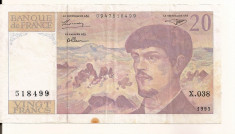 LL bancnota Franta 20 franci 1993 foto