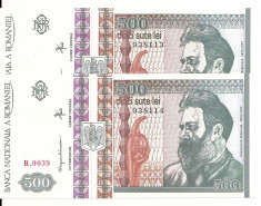 LL bancnota Romania 500 lei 1992 UNC ( serii consecutive) foto