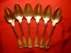 Set 6 Linguri mari marcate Christofle ,L= 22 cm ,metal argintat foto