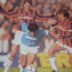 Foto jucatorii de fotbal MARADONA(NAPOLI), VAN BASTEN si BARESI(AC MILAN)