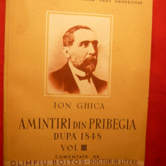 Ion Ghica -Amintiri din Pribegia dupa 1848 -3 volume, ed. 1941-1942