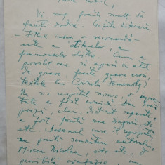 Scrisoare olografa Emil Botta , 1968 , poet si actor al Teatrului National Buc.