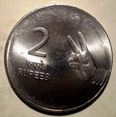 1.445 INDIA 2 RUPEES RUPII 2009 XF/AUNC foto