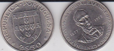 PORTUGALIA 2.50 ESCUDOS 1977 100th Anniversary - Death of Alexandre Herculano foto