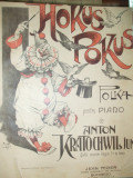 Partitura Hokus Pokus Polka pentru piano de Anton Kratochwil Editor Jean Feder Bucuresti, Alta editura