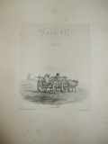 Gravura A. Raffet Valahia in 1837 Tarani valahi Imprimata de A. Bry in 1839, Istorice, Fresca, Realism