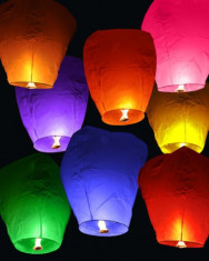 LAMPIOANE ZBURATOARE CHINEZESTI - SKY LANTERN - SET 10 BUC foto