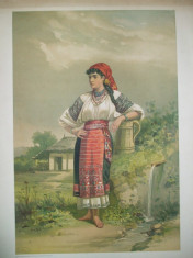 Litografie Color Carol Pop de Szathmary Ialomita 1882 Bucuresti foto