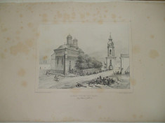 Gravura A. Raffet Biserica 3 ierarhi Iasi Moldova 20 iulie 1837 foto