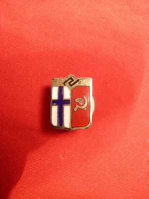 Insigna anii &amp;#039;50-Intalnire Bilaterala URSS- Suedia ,metal argintat foto