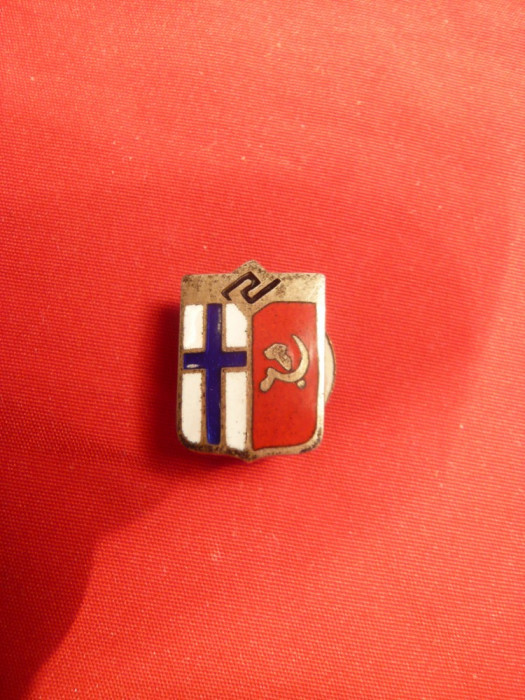 Insigna anii &#039;50-Intalnire Bilaterala URSS- Suedia ,metal argintat