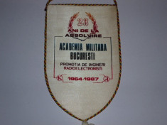 Fanion 23 de ani de absolvire Academia Militara Bucuresti `64-`87 foto