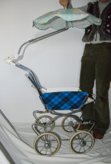 Carucior vintage, vechi, marca Knokin, pentru copii, bebelusi, papusi, ideal pentru decor, colectie foto